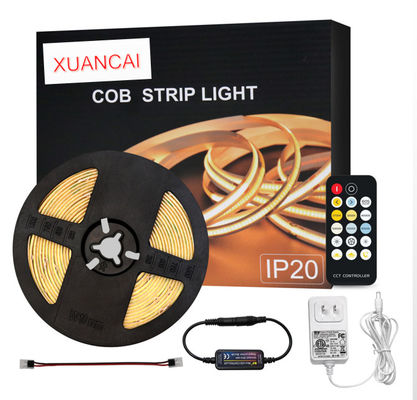 شريط إضاءة LED بالألوان الكاملة RGB COB DC24V 10W 840 مصباح LED 24V للشريط
